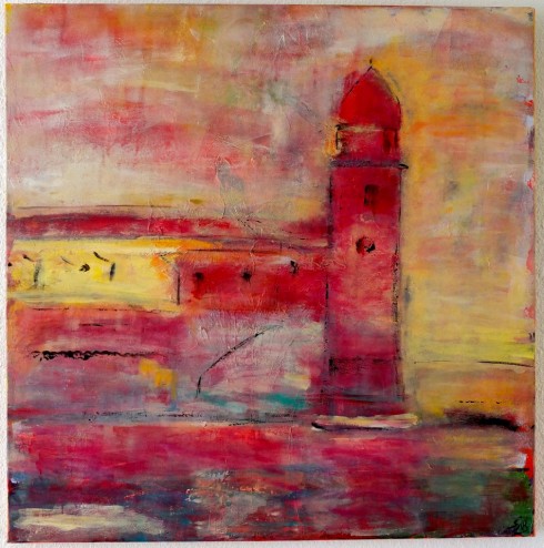 Tableau, Collioure rosée, sylb